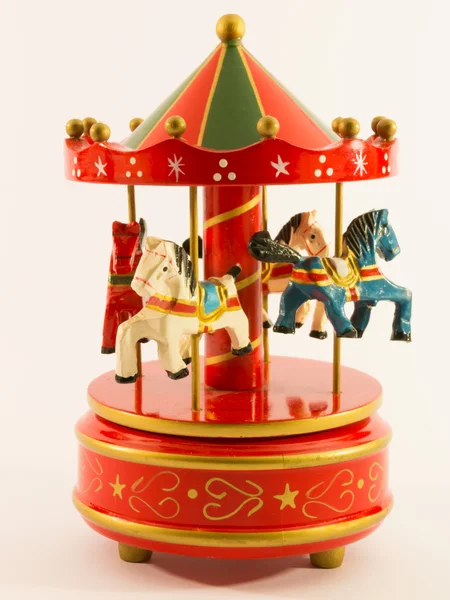 Red merry-go-round horse carillon — Stock Photo, Image