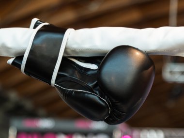 Siyah Boks eldiveni halka ipler bağlı