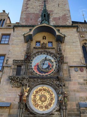 Prag Astronomik Saatinin Karmaşık Orta Çağ Numaraları ve Rakamları, Çek Cumhuriyeti.