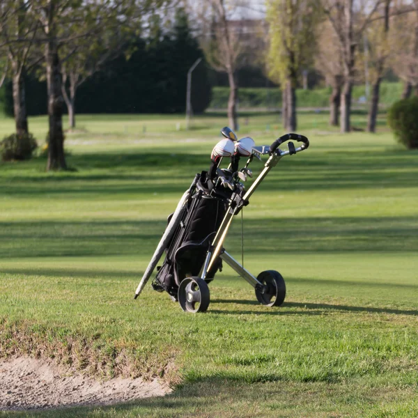 Black Golf Bag With Wheels — Stock Photo, Image