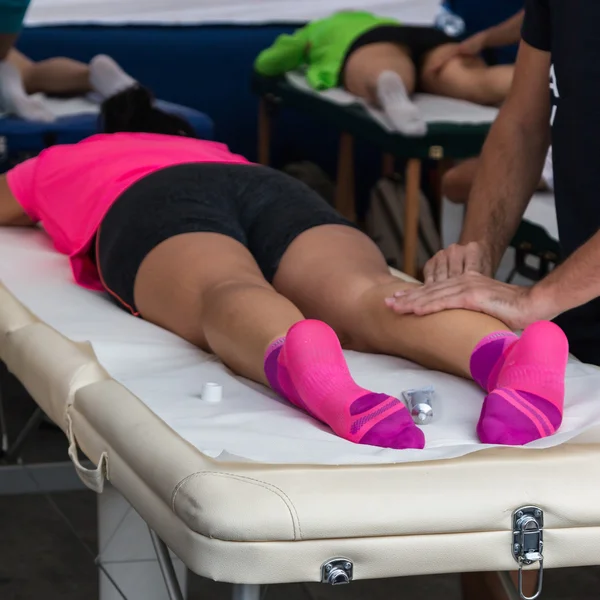 Athlete's Muscles Massage after Sport Workout Stock Image Everypixel