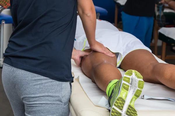 Athlete's Muscles Massage after Sport Workout — Stock Photo, Image