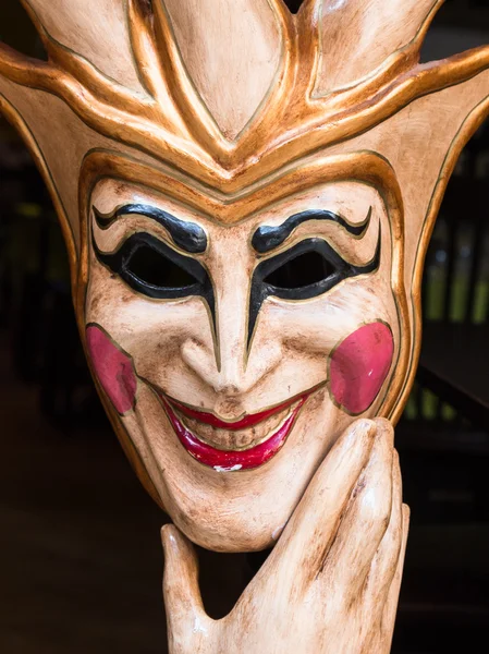 Karneval venezianische Maske in Gold und Weiß — Stockfoto