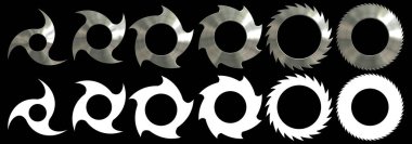 Beyaz kesme maskeli ninja shuriken silahları koleksiyonu