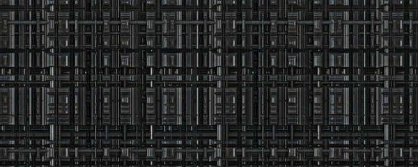 Futuriste Métal Noir Machinerie Texture Fond — Photo