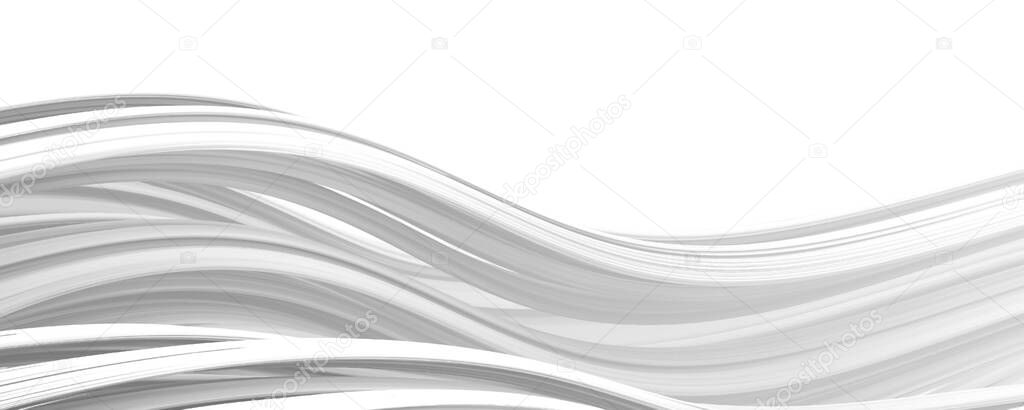 3d abstract wavy white background