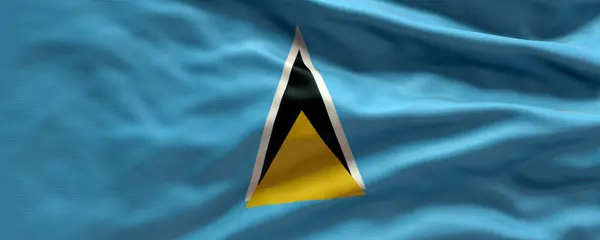 Иллюстрация Размахивания Флагом Сент Люсии Флаг Сент Люсии Гренадин Фон — стоковое фото
