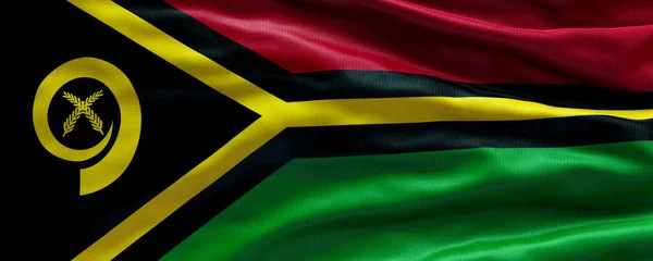 Wuivende Vlag Van Vanuatu Vlag Van Vanuatu Vlag Achtergrond — Stockfoto