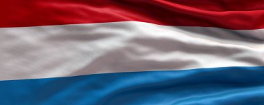 Lüksemburg 'un dalgalanan bayrağı - Lüksemburg Bayrağı - 3D bayrak arka planı