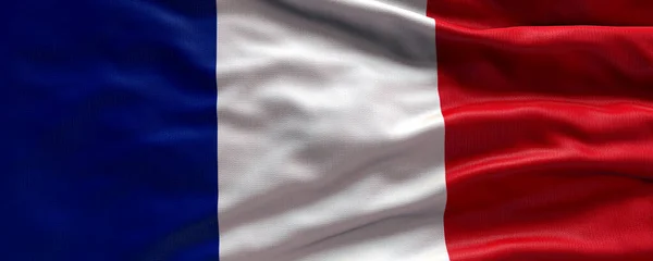 法国飘扬的国旗 法国国旗 三维国旗背景 — 图库照片