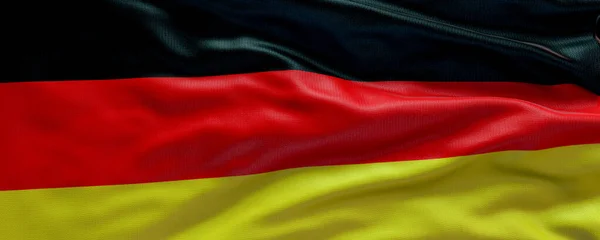 飘扬的德国国旗 德国国旗 3D国旗背景 — 图库照片