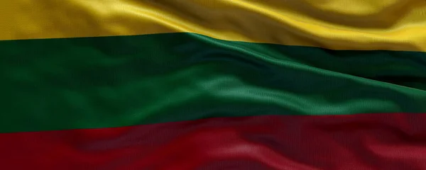 3d illustration waving flag of Lithuania - Flag of Lithuania - 3D flag background