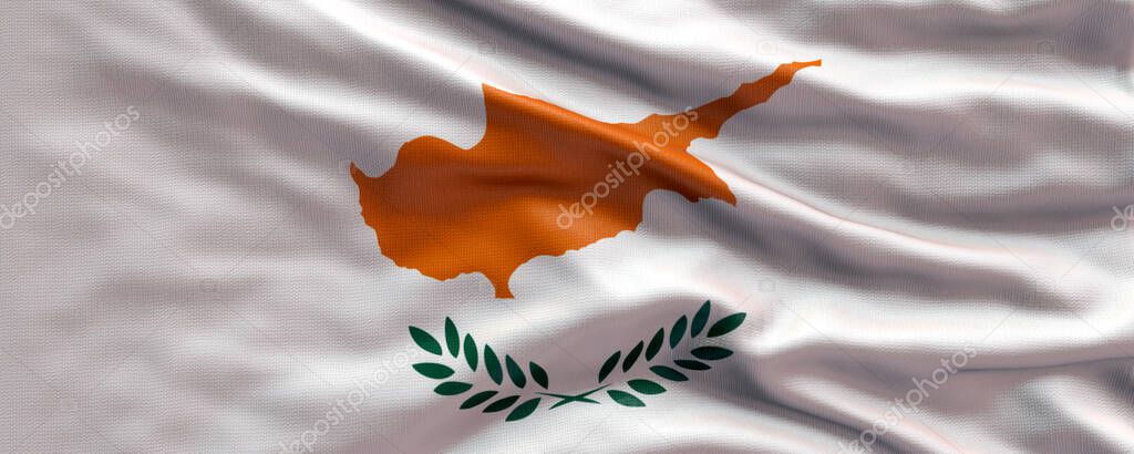 Waving flag of Cyprus - Flag of Cyprus - 3D flag background