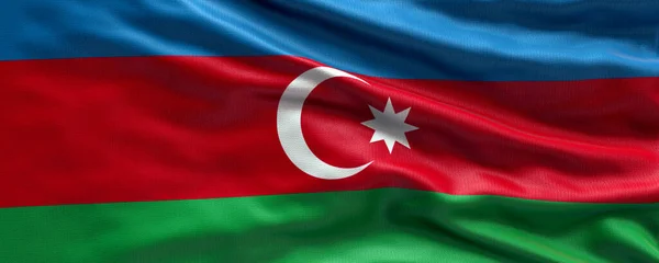 Lambaikan Bendera Azerbaijan Bendera Azerbaijan Latar Belakang Bendera — Stok Foto