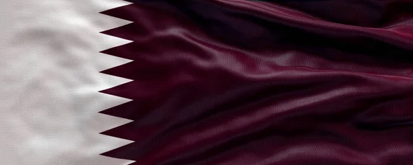 Viftande Flagga Qatar Flagga Qatar Flagga Bakgrund — Stockfoto