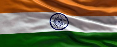 Hindistan bayrağı dalgalanıyor - Hindistan bayrağı - 3 boyutlu arkaplan