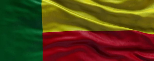 Viftande Flagga Benin Flagga Benin Flagga Bakgrund — Stockfoto