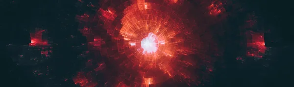 Yıldız Patlaması Işığıyla Dairesel Kırmızı Alan Arkaplanı — Stok fotoğraf