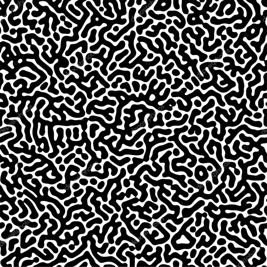 Black and white seamless bold turing pattern background