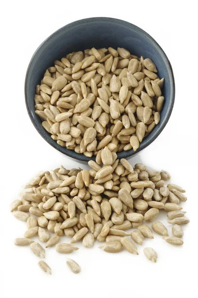 Sunflower seeds peeled in bowl — Stock Photo, Image