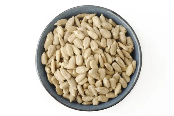 Sunflower seeds peeled in bowl — Stock Photo, Image