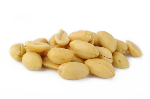 Peeled salted peanuts in bowl — Stock Photo, Image