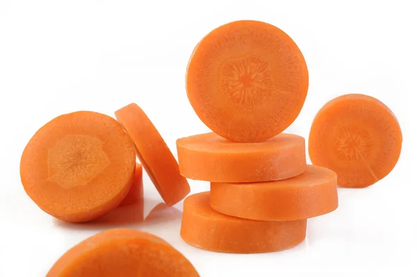 Fresh sliced carrot on white background — Stock Photo, Image