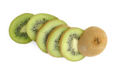 dilimlenmiş izole üzerinde beyaz arka plan kivi