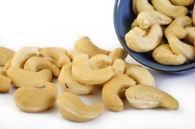 Arka plan üzerine kavrulmuş kaju fıstığı