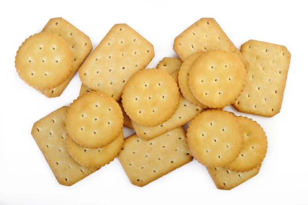 Crackers su sfondo bianco — Foto Stock