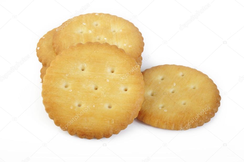 crackers on white background