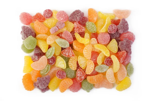 Bunte Gummibonbons auf weißem Hintergrund — Stockfoto