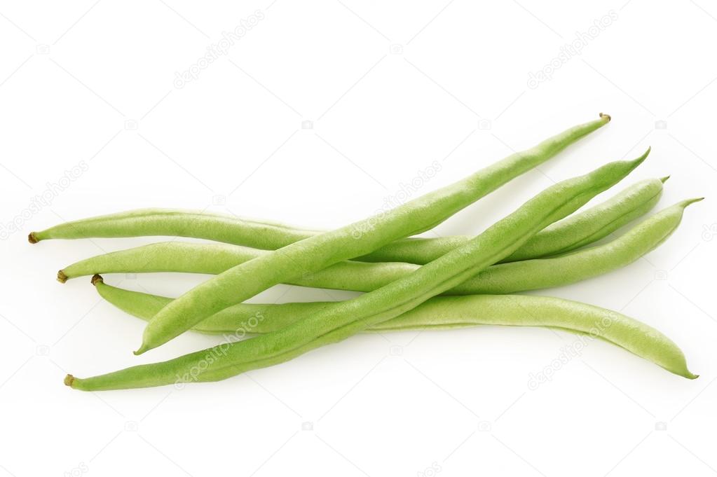 Green beans isolated on  white background