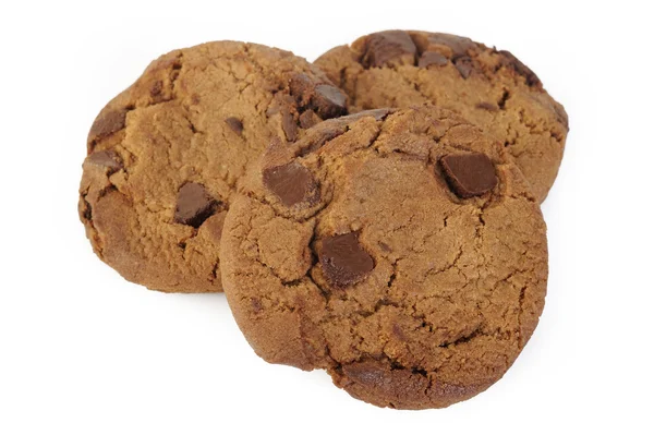 흰색으로 분리 된 초콜릿 칩 쿠키 — 스톡 사진