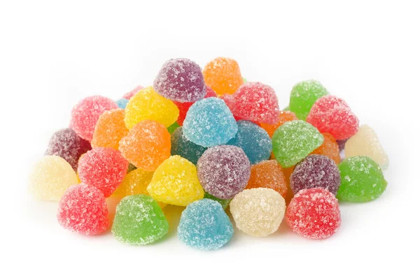 Barevný gumový bonbony na bílém pozadí — Stock fotografie