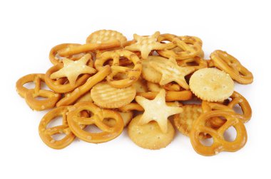 beyaz zemin üzerine karışık kraker