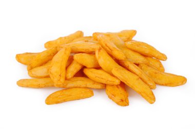 Beyaz arka planda pirinç krakerleri