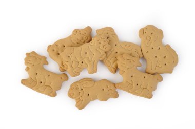 Beyaz arka plan üzerinde izole tuzlu kraker şeklinde hayvan