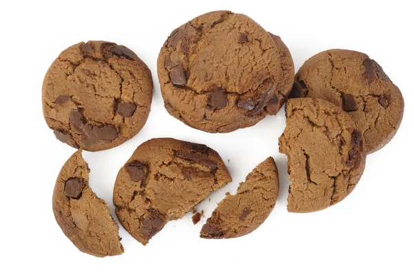 Cookie aux pépites de chocolat isolé sur blanc — Photo