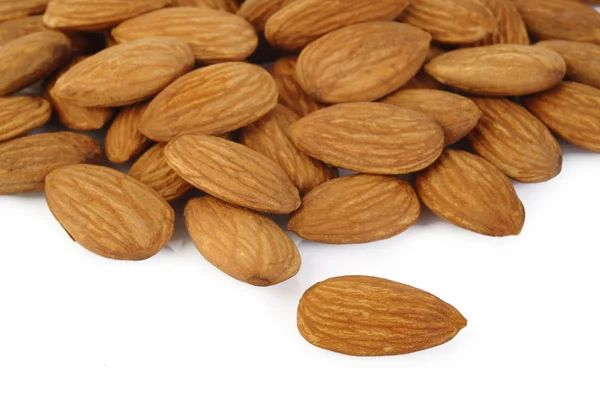 Almond nuts isolated on white background — Stock Photo, Image