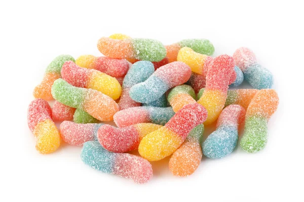 Gummy worm snoepjes op witte achtergrond — Stockfoto