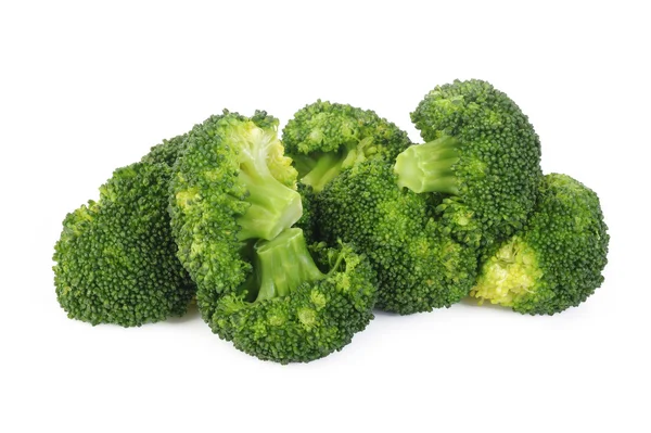 Broccoli bolliti vegetale su sfondo bianco — Foto Stock