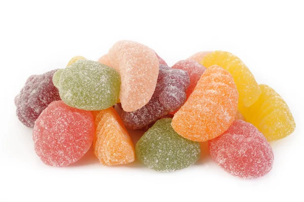 Kolorimalt jelly-godteri isolert på hvit bakgrunn – stockfoto