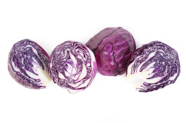 Red cabbage isolated on white background — Stock Photo, Image