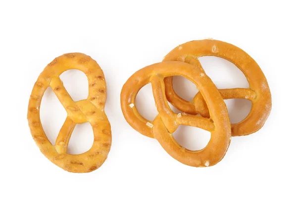 Salty pretzel on white background — Stock Photo, Image