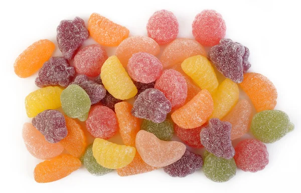 Bunte Gummibonbons isoliert auf weiß — Stockfoto