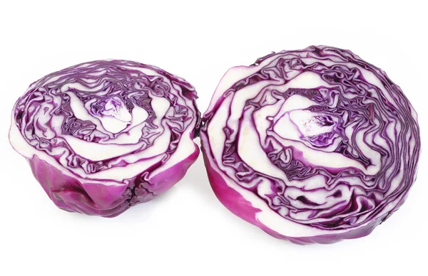 Red cabbage cross section on white background — Stock Photo, Image