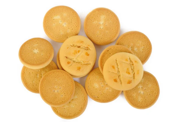 Máslové sušenky na bílém pozadí — Stock fotografie