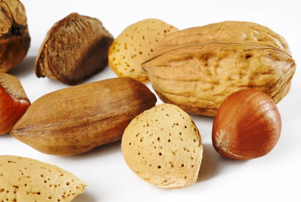 Walnut almond and hazelnut — Stock Photo, Image