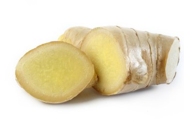 zencefil beyaz arka plan üzerinde kesme